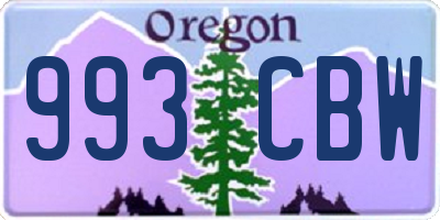 OR license plate 993CBW