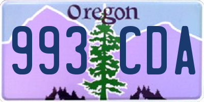 OR license plate 993CDA