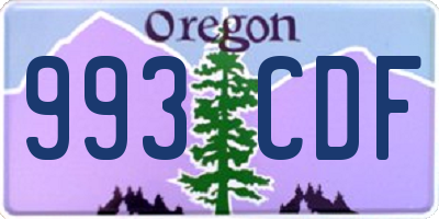 OR license plate 993CDF