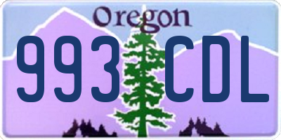 OR license plate 993CDL