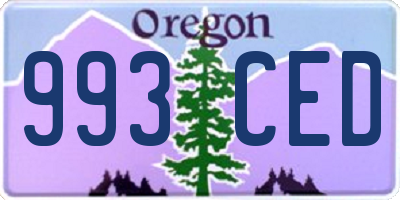 OR license plate 993CED