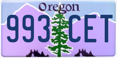 OR license plate 993CET