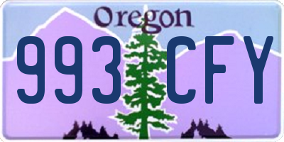 OR license plate 993CFY