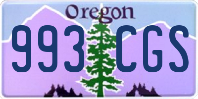 OR license plate 993CGS