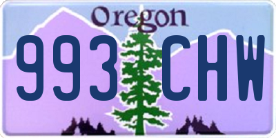 OR license plate 993CHW