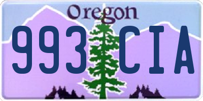 OR license plate 993CIA