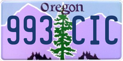 OR license plate 993CIC