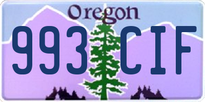 OR license plate 993CIF