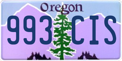 OR license plate 993CIS