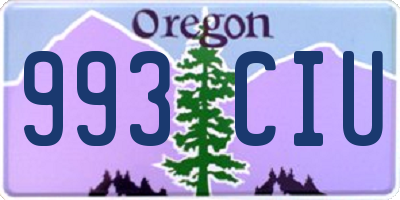 OR license plate 993CIU