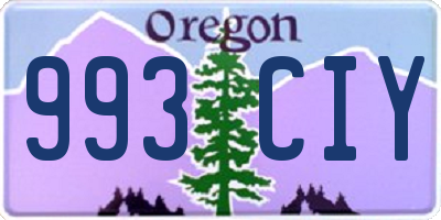 OR license plate 993CIY