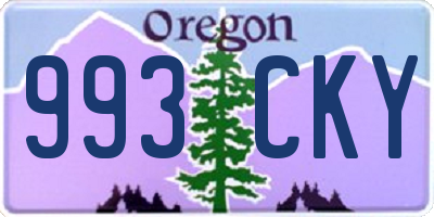 OR license plate 993CKY