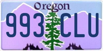OR license plate 993CLU