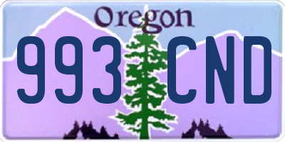 OR license plate 993CND