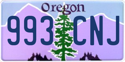 OR license plate 993CNJ