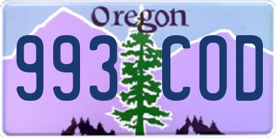 OR license plate 993COD