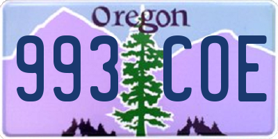 OR license plate 993COE