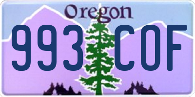 OR license plate 993COF