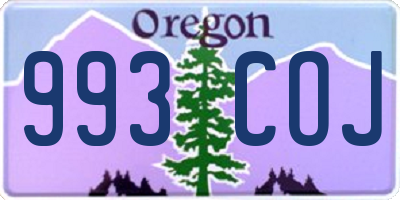 OR license plate 993COJ