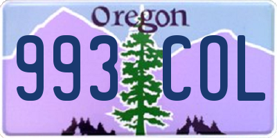 OR license plate 993COL
