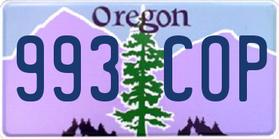 OR license plate 993COP
