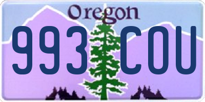 OR license plate 993COU