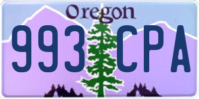 OR license plate 993CPA