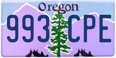 OR license plate 993CPE
