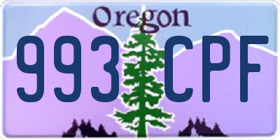 OR license plate 993CPF