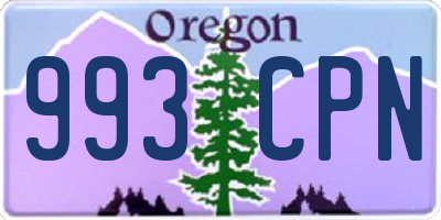 OR license plate 993CPN