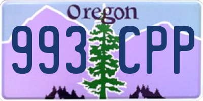 OR license plate 993CPP
