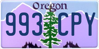 OR license plate 993CPY