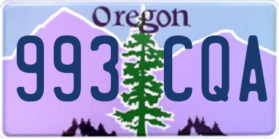 OR license plate 993CQA