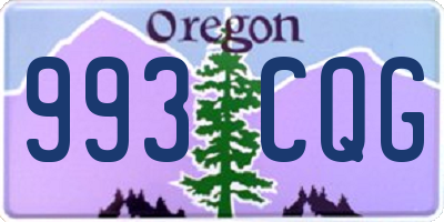 OR license plate 993CQG