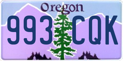 OR license plate 993CQK