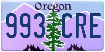 OR license plate 993CRE