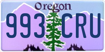 OR license plate 993CRU