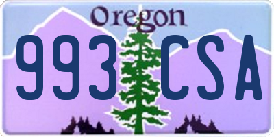 OR license plate 993CSA
