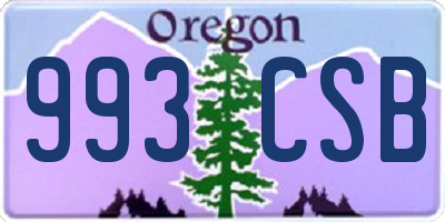 OR license plate 993CSB