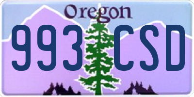 OR license plate 993CSD