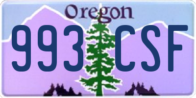 OR license plate 993CSF