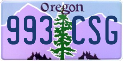OR license plate 993CSG