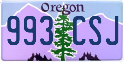 OR license plate 993CSJ