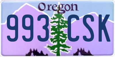 OR license plate 993CSK