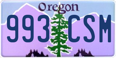 OR license plate 993CSM