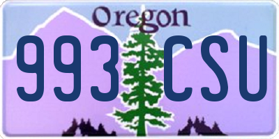 OR license plate 993CSU