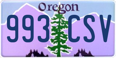 OR license plate 993CSV