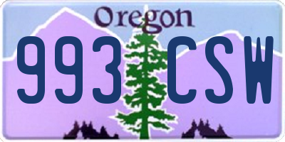 OR license plate 993CSW