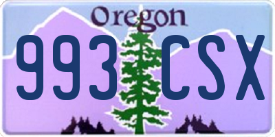 OR license plate 993CSX
