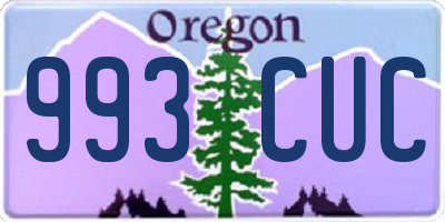 OR license plate 993CUC